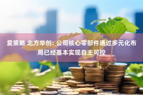 爱策略 北方华创: 公司核心零部件通过多元化布局已经基本实现自主可控